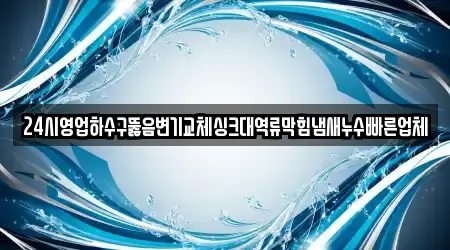 24시영업하수구뚫음변기교체싱크대역류막힘냄새누수빠른업체