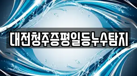 대전청주증평일등누수탐지